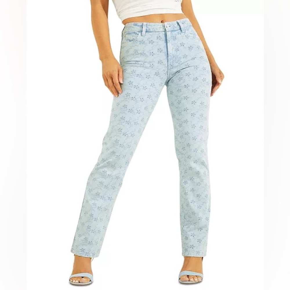 Women's 1981 Eyelet-Embroidered Straight-Leg Jeans. Size 27, NEW WITH TAGS!